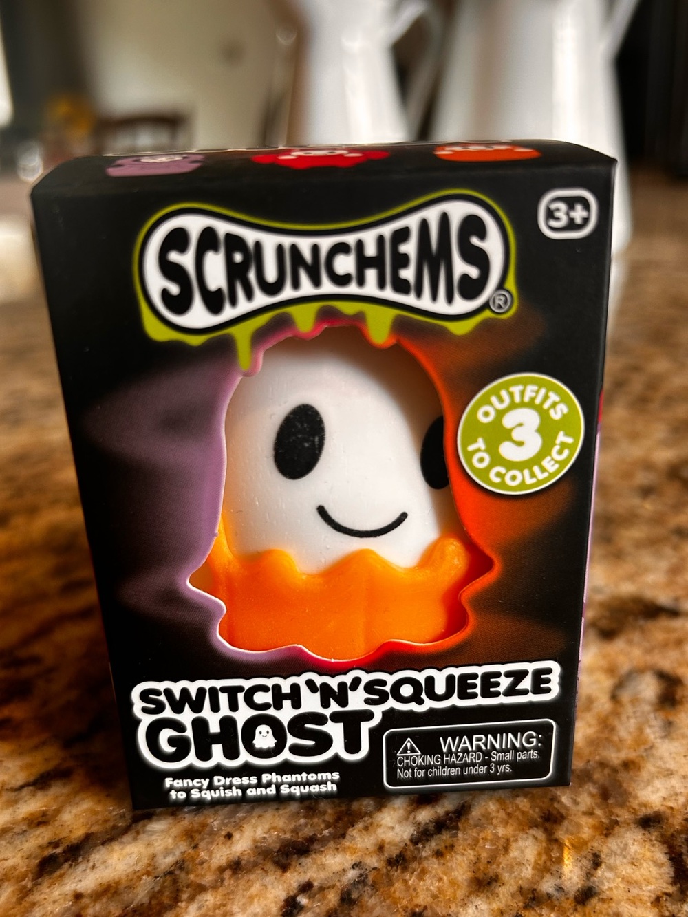 Scrunchems Switch 'N' Squeeze Ghost Toy - White & Orange. New